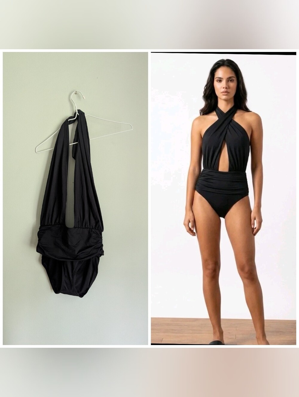 NEW Banana Republic Factory Twisted Knot One Piece Swimsuit Medium Black NWT